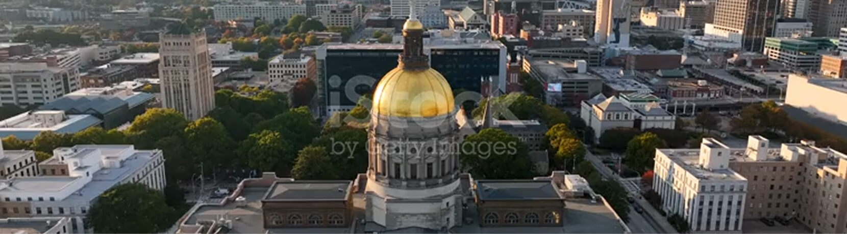 Aerial view of the Georgia State Capitol building in Atlanta